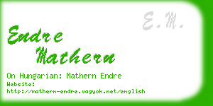 endre mathern business card